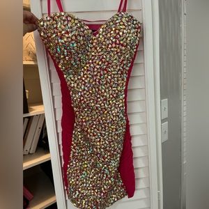 Pink jeweled dress